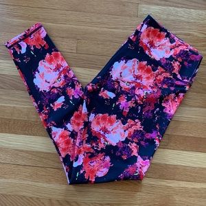Fabletics floral full length tight size small